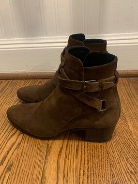 Saint Laurent brown suede ankle boots